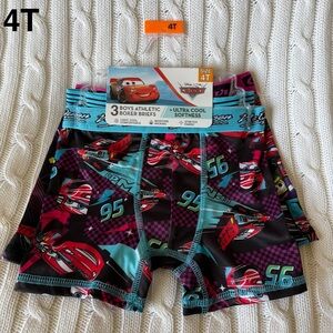 Disney Pixar Cars Boys Boxer Briefs 4T NEW 3 Pairs Underwear Lightning McQueen